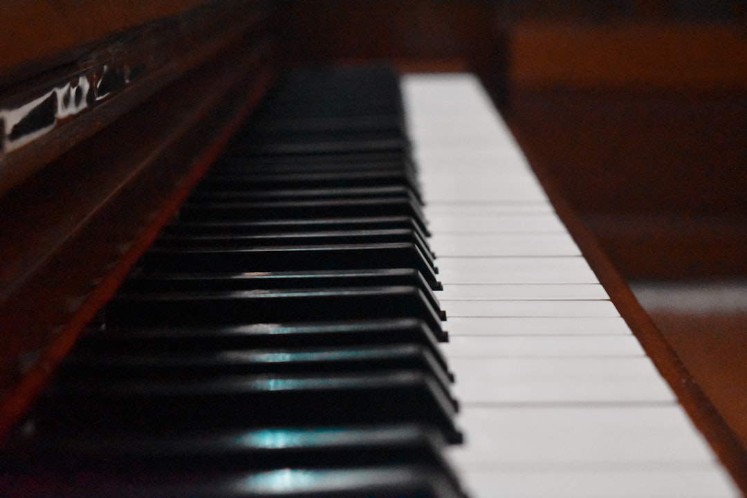a close up view of a piano keyboard